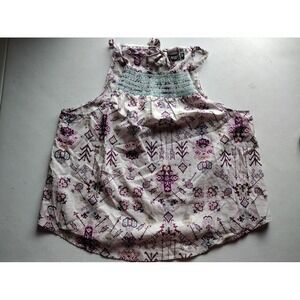 Cruel Denim Womens Blouse‎ Top XL Smocked Neck Tribal Arrow Print